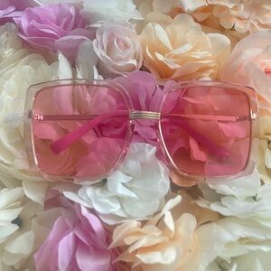 Pink and Gold Oversized Square Glasses